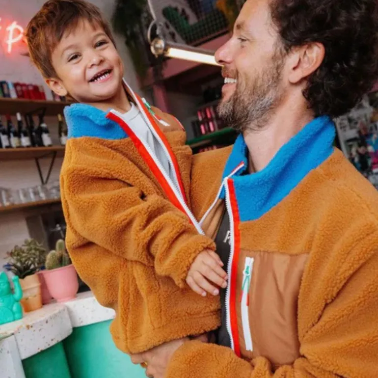 Veste polaire enfant sherpa - Hello Hossy - Blue Camel