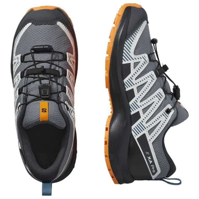 XA PRO 3D Junior V8 - CSWP - Chaussure Salomon enfant Imperméable - 31 au 39 - Grisai/Dark B/Turme