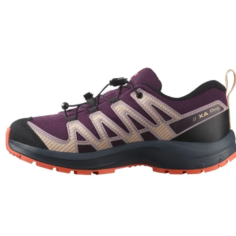 XA PRO 3D Junior V8 - CSWP - Chaussure Salomon enfant Imperméable -29 au 39 - Pkiten/Turbul/Fuco